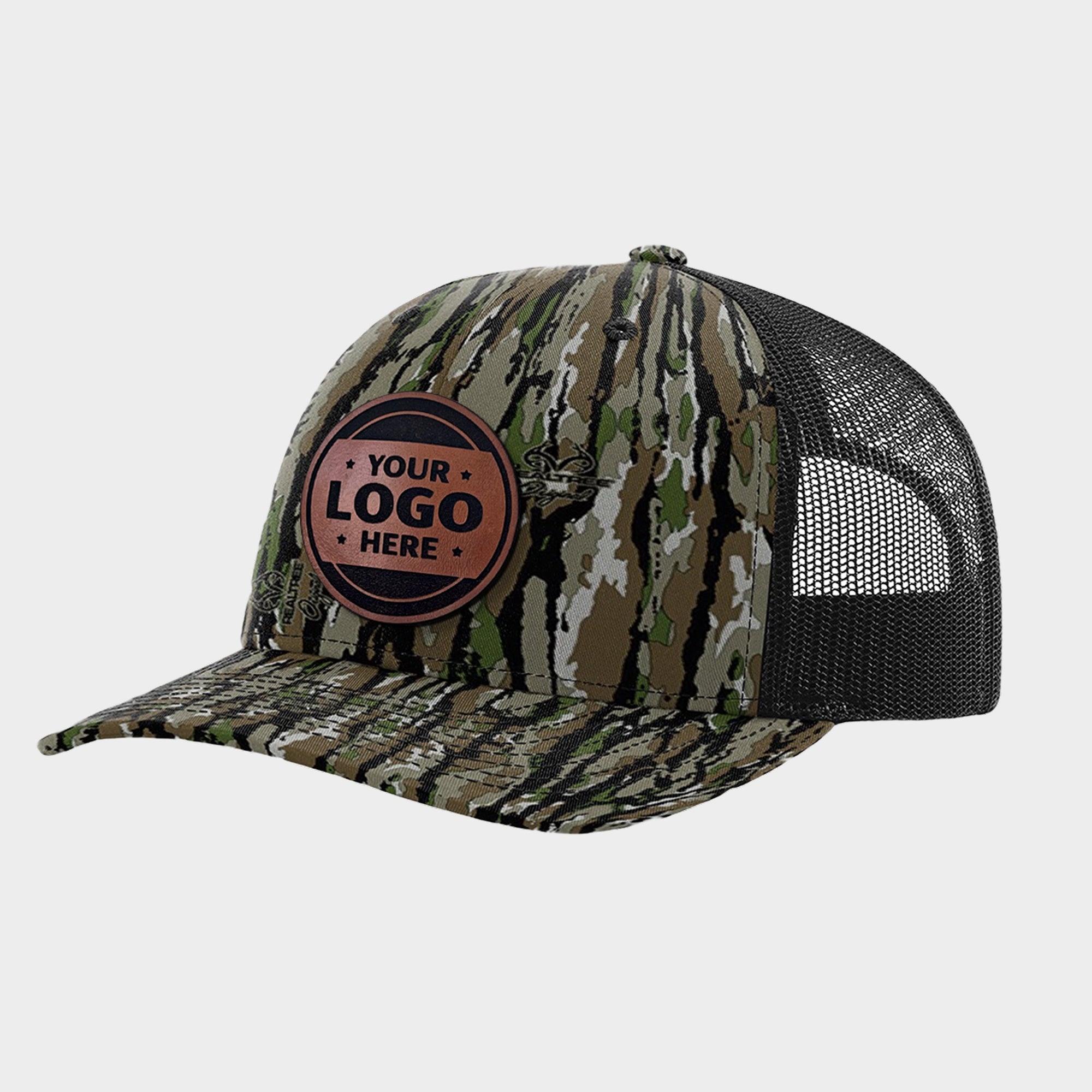 Custom Leather Patch Camo Trucker Hat – Multiple Camo Styles