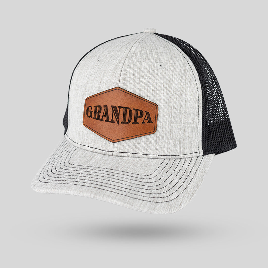 DAD Hat or Grandpa Hat Best Dad Hat Hat With Leather Patch 