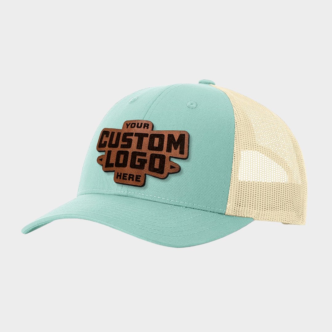 Custom Leather Patch Trucker Hat - Richardson 115