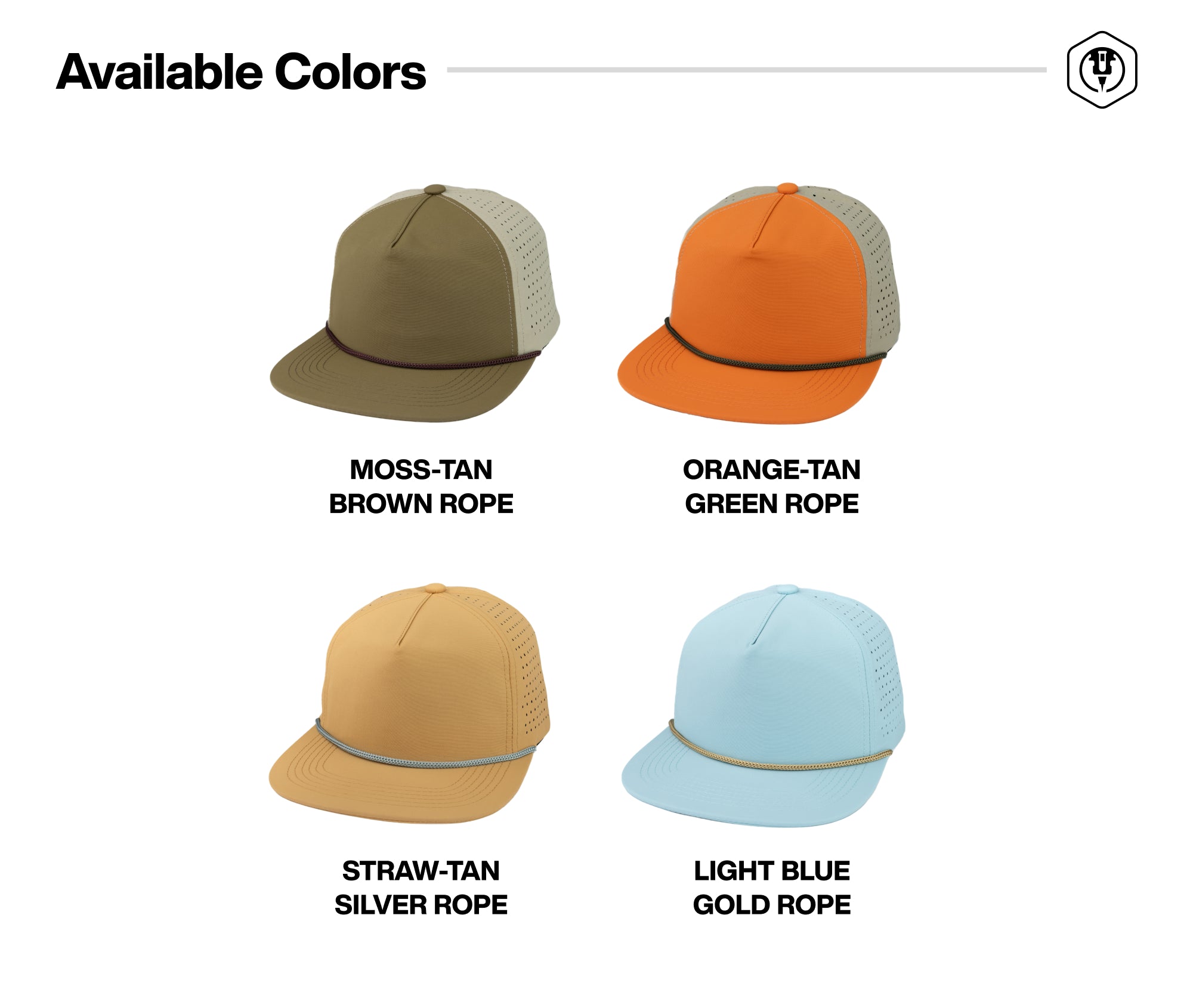 Custom Leather Patch Perforated Rope Hat