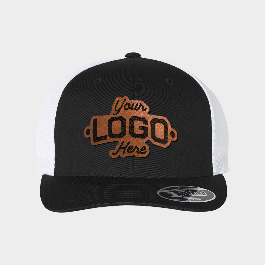 Custom Leather Patch Trucker Hat - Flexfit 110