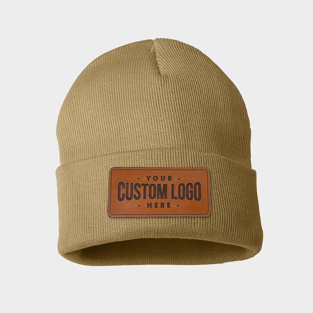 Custom Leather Patch Beanie SP12 - Sportsman