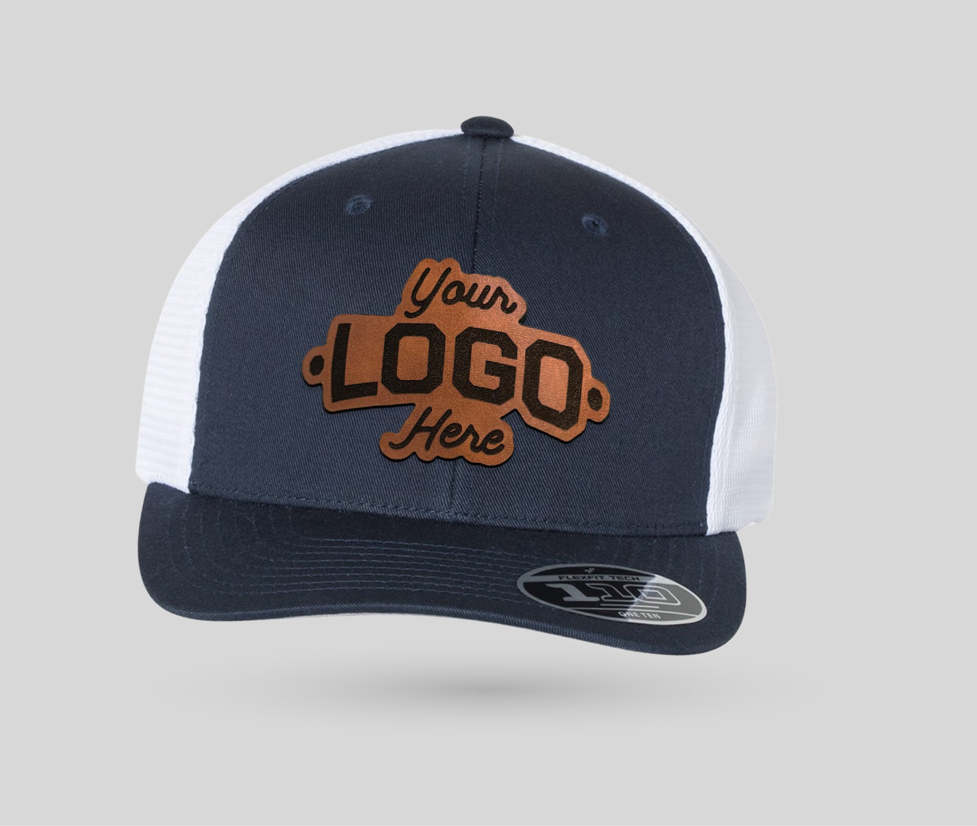 Custom Leather Patch Trucker Hat - Flexfit 110