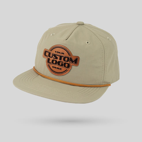 Custom Leather Patch Rope Hat