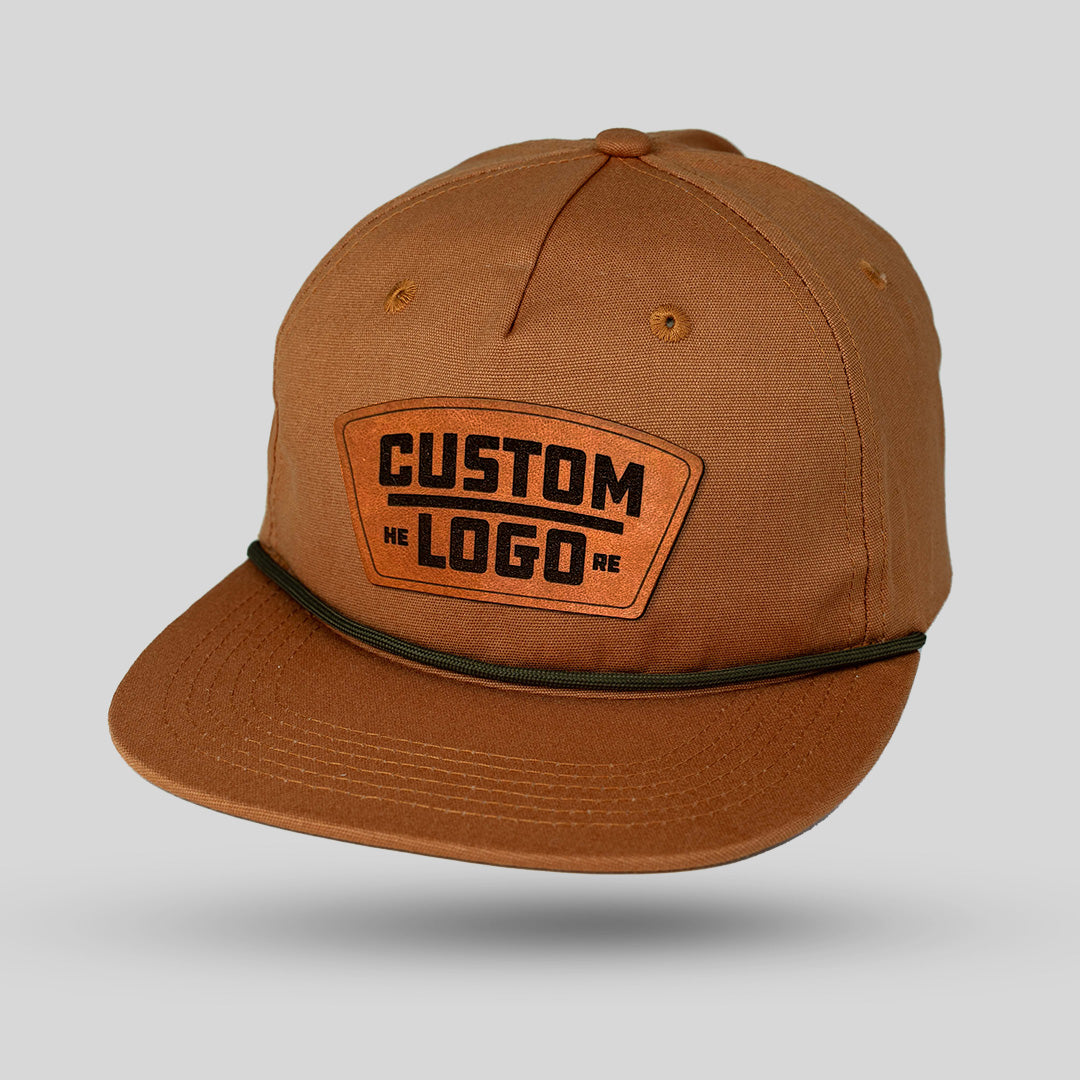 Custom Leather Patch Perforated Rope Hat