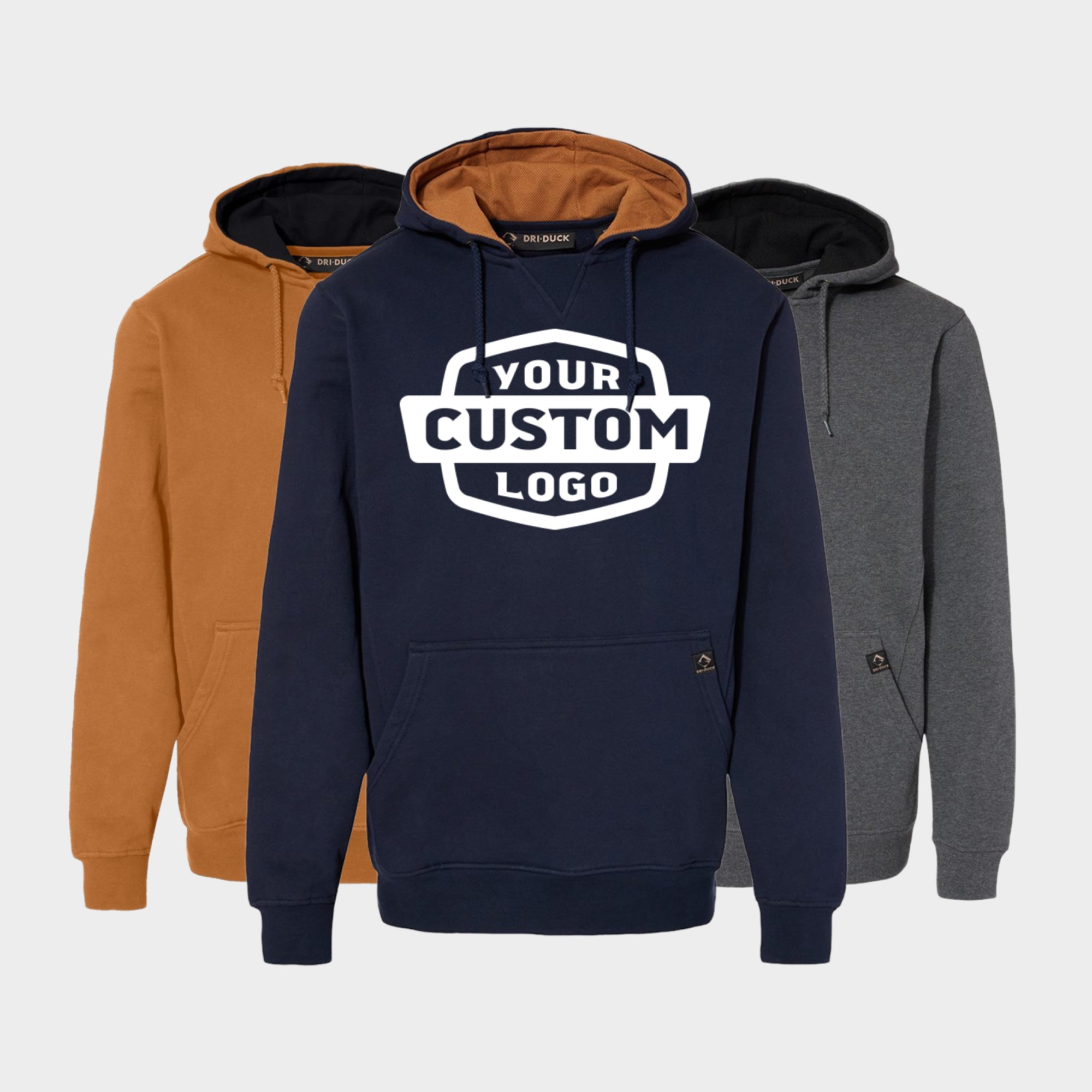 Custom Woodland Fleece Hooded Pullover 7035 - DRI DUCK