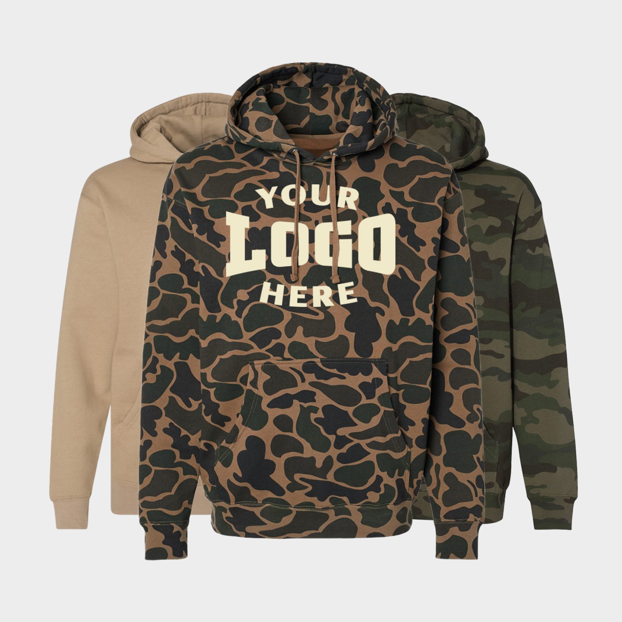 Custom Heavyweight Camo-Styled Hoodie - IND4000