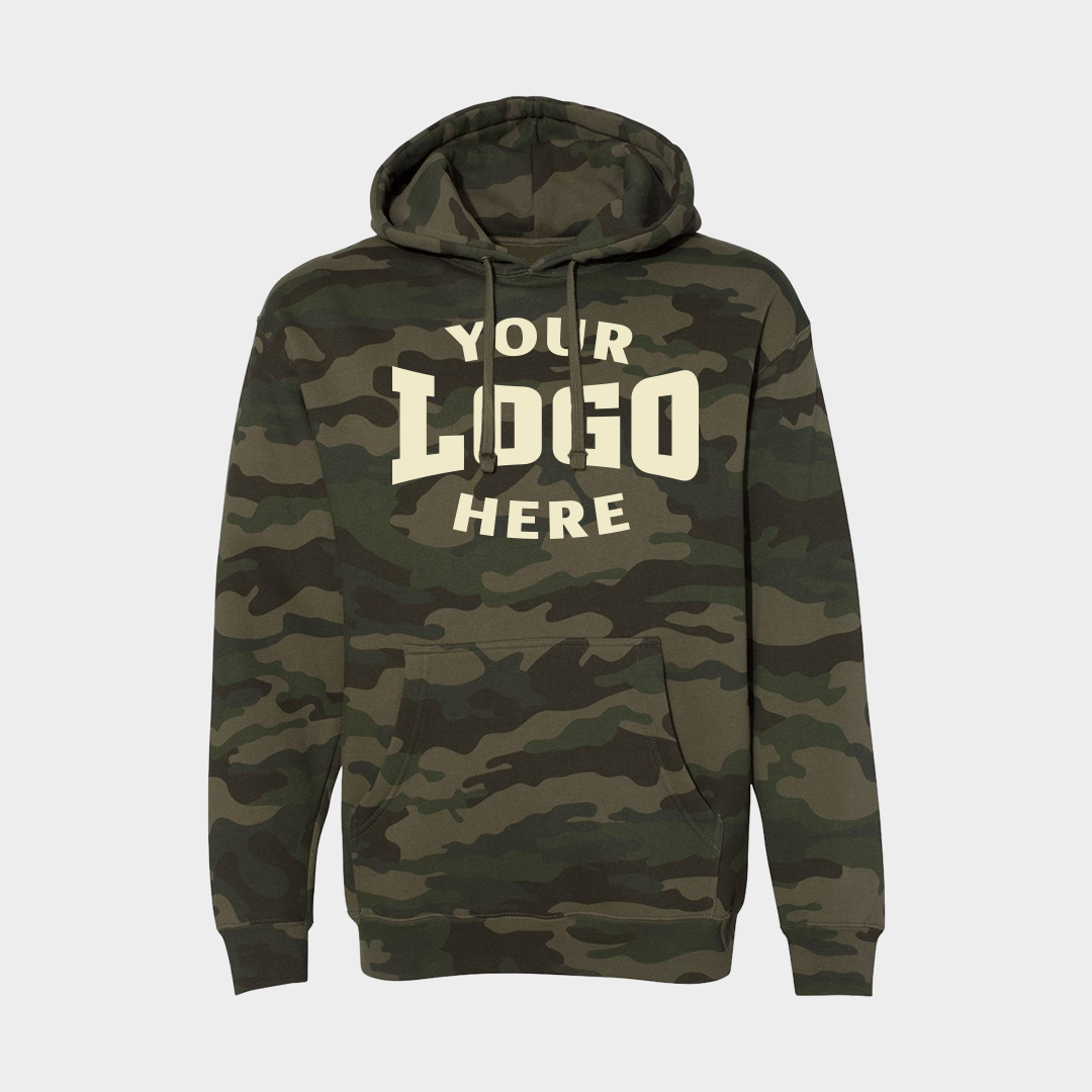 トップス ida sply camo logo black Custom Heavyweight Camo-Styled Hoodie - IND4000