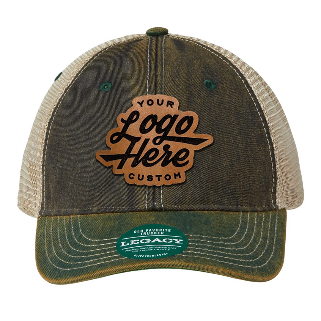 Custom Leather Patch Trucker Hat Legacy