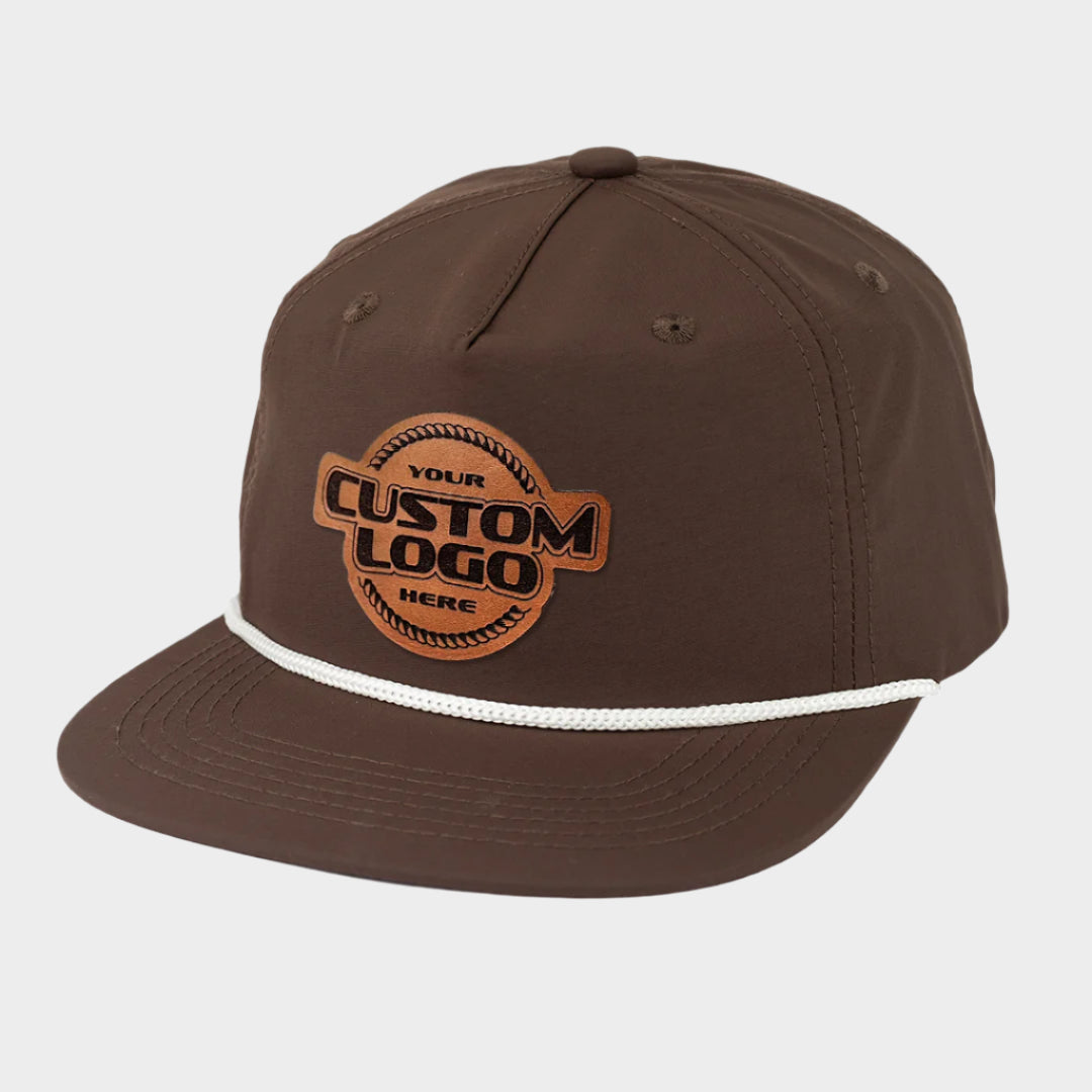 Custom Leather Patch 5-Panel Rope Hat - Blank Rope Hats display picture 1