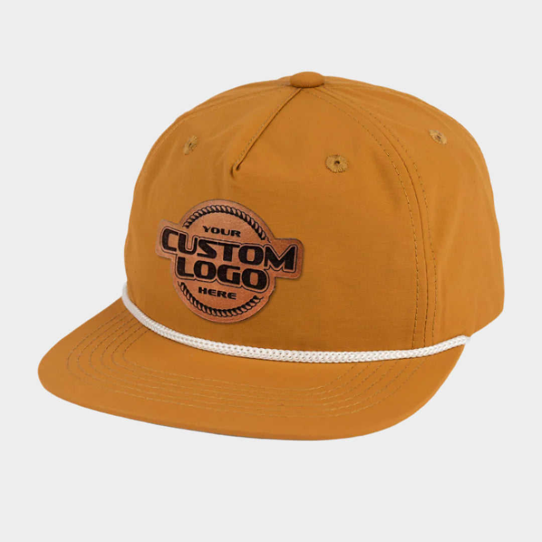 Custom Leather Patch 5-Panel Rope Hat
