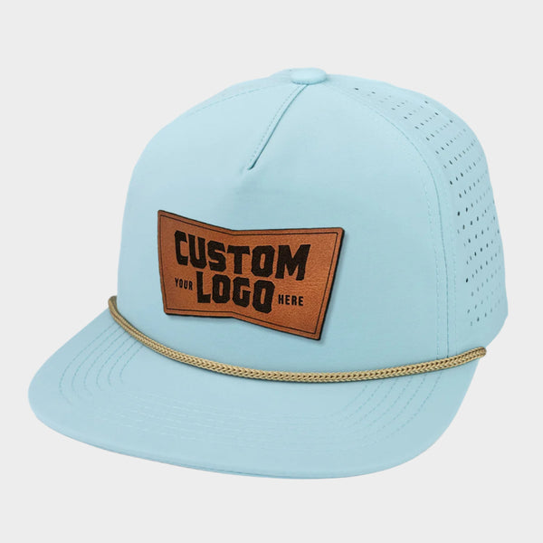 Custom Leather Patch Perforated Rope Hat