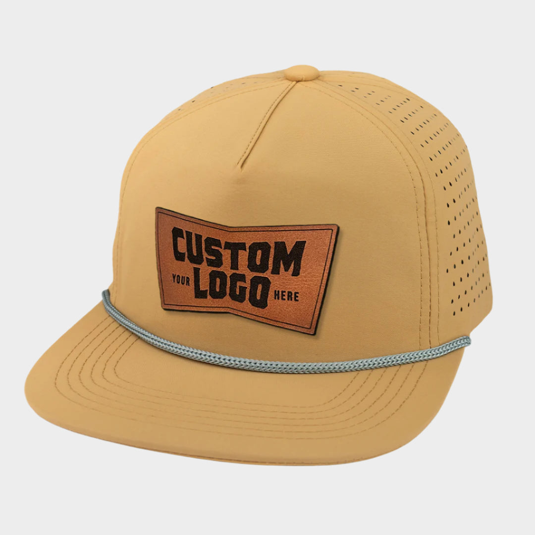 Custom Leather Patch Perforated Rope Hat