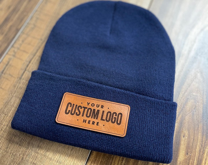 Factory 200 Customized Hat Leather Patch, Custom leather patch, leather patch beanie, leather patch logo, Faux leather patch